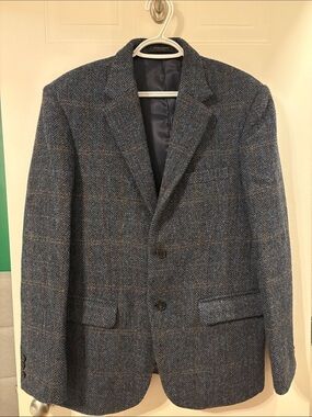 NWOT Men's Blue Herringbone Sport Coat - Classic Two-Button Blazer